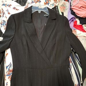 Express Black Stripe Long Sleeve Jumpsuit